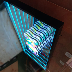 Custom 3D Logo Infinity Mirror LED Sign UV Print Pattern Glass Home Hotels Offices <b>RGB</b> Color Wall Advertising - Product Image 3