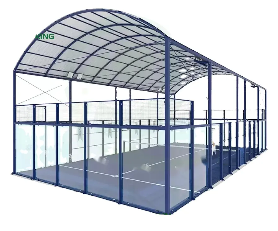 2024 Populaire Verkoop Panoramische Padel Tennisbaan En Waterdichte Padel Tennisbaan Samen.