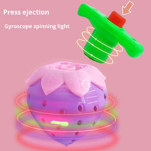 Jouet Gyroscope en Plastique Fraise Lumineuse Anti-Stress pour les 14 Ans et Plus Unisexe Petite Cadeau de Maternelle Lumière Nocturne Musicale - Product Image 2