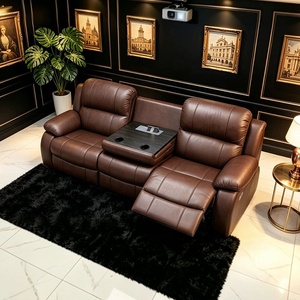 Sillones de Cine Modernos y Funcionales, Reclinables, de Cuero, con Reposapiés Retráctiles, Portavasos, USB y Luces - Product Image 4