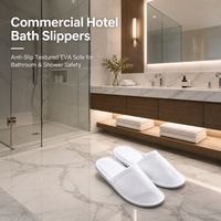 Chaussons d'intérieur Hôtel HEIGHT blancs légers en tissu pour chambre à coucher – Lot de voyage jetable en gros