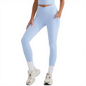 Pantalones de Yoga de Cintura Alta para Mujer, Antiestáticos, con Bolsillos, en Varios Estilos, de Spandex/Nylon, Ecológicos y de Secado Rápido, Gran Venta - Product Image 2
