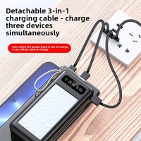 Batterie externe portable ultra-mince de 20 000 mAh avec câble intégré, facile à transporter, idéale pour le camping en extérieur, ALP-520 520