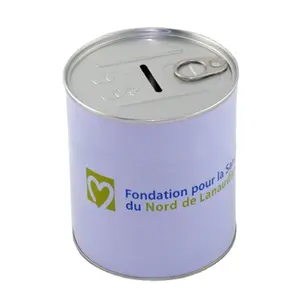 OEM Piggy Bank Round Shape Pull Ring Money Saving Tin Box