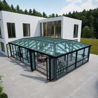 Serre FPH solarium moderne sur pied véranda en aluminium verre maison solarium