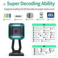 Escáner de Código de Barras Omnidireccional de Escritorio Xincode, Lector de Códigos de Barras 2D con Cable USB, Escanea Códigos QR para Tiendas, Restaurantes y Almacenes GT-8900A
