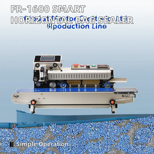 Selladora de Bolsas de Plástico Portátil Semiautomática FR-1600, Selladora de Banda Continua Horizontal con Control Inteligente para Bebidas, Eléctrica - Product Image 3