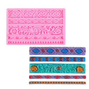 Tự Làm 3D Phù Điêu Mô Hình Thân Thiện Với Môi Silicone Biên Giới Khuôn Js442 Cho Đường Đất Sét Thủ Công Cookie Cupcake Trang Trí Kẹo Ngọt - Product Image 1