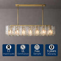 Lustre Linéaire Rectangulaire en Verre Transparent pour Salle à Manger, Salon, Villa – Éclairage de Luxe Décoratif pour la Maison