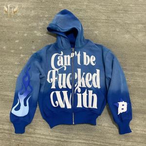 Sudadera con Capucha Oversize Personalizada con Logo, 100% Algodón, 500GSM, Impresión 3D Degradada con Efecto Puff, Cierre de Cremallera, Lavado Ácido Desgastado por el Sol, para Invierno - Product Image 2