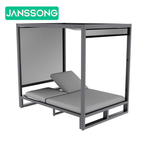 Venta al por mayor popular cama doble sombrilla con marco de aluminio <span class=keywords><strong>tumbonas</strong></span> para modernos salones de patio en el jardín - Product Image 4