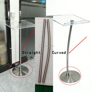 Podio de Acrílico Directo de Fábrica |   <span class=keywords><strong>Atril</strong></span> Combinado de PMMA y Metal |   Soporte de Presentación Resistente para Conferencias y Aulas - Product Image 4