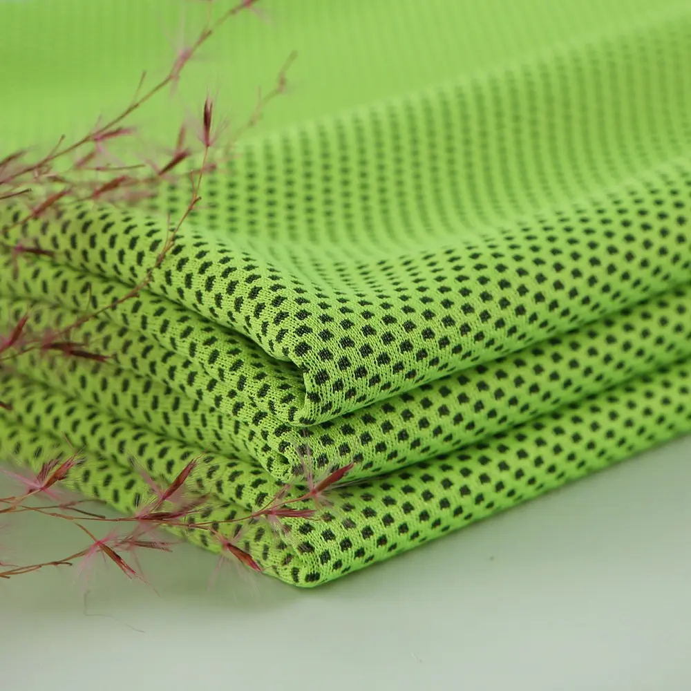 Ширина 160 см quick dry двойной цвет холодный жаккардовая сетка подкладочная ткань 45% полиэстер 55% нейлон для женщин спортивная одежда полотенце маска