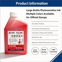Encre pour tampon photosensible en gros, 1 kg, grand flacon, longue durée, colorée, imperméable, pour empreintes claires, rouge, noir, bleu, pour le bureau