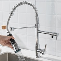 Robinet de cuisine moderne à une poignée en acier inoxydable de haute qualité anti-éclaboussures double eau chaude/froide robinet en céramique robinet de bassin