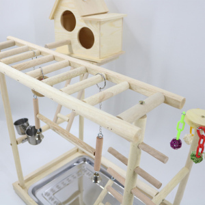 Cage en bois de couleur naturelle pour les animaux domestiques, abri vertical pour les <span class=keywords><strong>oiseaux</strong></span>, maison pour les perroquets, 9 unités - Product Image 5