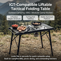 Mesa Plegable de Aluminio IGT Lista para Enviar, Antideslizante, Altura Ajustable, Portátil, para Exteriores, Camping, Festivales, Barbacoa