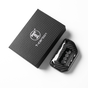 Étui de protection pour clé de voiture en fibre de carbone T-Carbon, pièce <span class=keywords><strong>auto</strong></span> pour Jeep Rubicon <span class=keywords><strong>Grand</strong></span> Cherokee, coque de protection pour télécommande, accessoires intérieurs - Product Image 5
