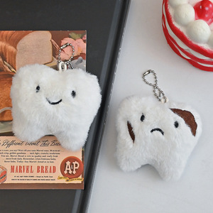 Amusant mignon ins peluche dents pendentif petite poupée dessin animé sac charme clé en peluche poupée cadeau porte-clés porte-clés en peluche jouets en peluche - Product Image 2