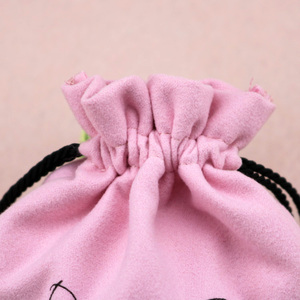 Bolsa de Embalaje de Joyería de Gamuza con Cordón Personalizada, Bolsa de Regalo de Terciopelo Rosa Bebé Pequeña con Logotipo, Bolsa de Joyería - Product Image 4