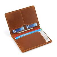 Étui de passeport en cuir Crazy Horse avec blocage RFID personnalisé, organiseur de voyage pour hommes et femmes
