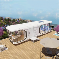Maisons préfabriquées en acier en forme de capsule spatiale - Unité de vie moderne modulaire, haute technologie, étanche et écologique