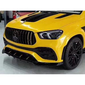 Runde sợi Carbon cho Mercedes-Benz GLe Coupe gle53 gle63 nâng cấp LD phong cách cơ thể Kit phía trước môi phía sau môi Spoiler mui xe đầu cánh