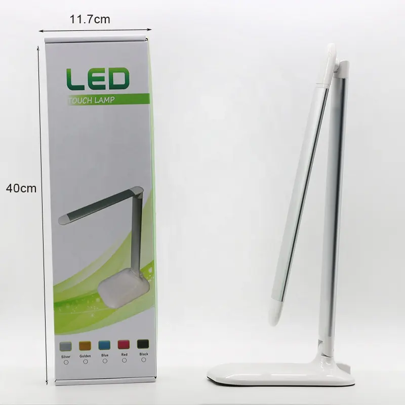 Zilver Kleur Aluminiumcement Legering Studie Opvouwbare Led Bureaulamp Oogbescherming Led Leeslamp