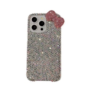 Cover Personalizzata Carina Kawaii con Brillantini per iPhone 15 16 Pro, Orsetto Rosa con Diamanti, Custodia Antiurto in Silicone per Telefono - Product Image 2