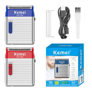 Afeitadora eléctrica Kemei KM-T84 Mini portátil recargable para hombres azul y rojo - Product Image 2