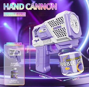 Pistola de Burbujas de Plástico ABS de 12 Agujeros, Totalmente Automática, con Luces, Eléctrica, Funciona con Pilas AA, Incluye Líquido para Burbujas, para Niños de 2 a 14 Años - Product Image 3
