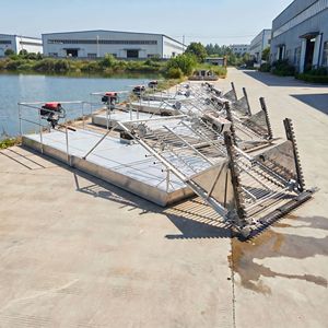 Top Rated 304 Stainless Steel Aquatic Harvester With 1.2m Deep Cutting 7.5HP Gasoline Engine &amp; Gear <strong>Lake</strong> Cleaning Boat - Product Image 6