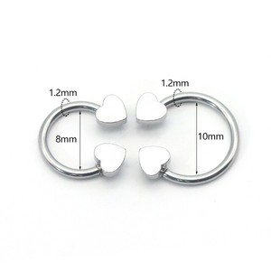 Heart Shape Horseshoe <b>Nose</b> <b>Ring</b> Stainless Steel Unisex Piercing Jewelry Gift - Product Image 2