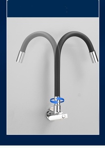 Brass Single-Handle Kitchen Taps Wall Mounted Single Cold Kitchen Faucet with <strong>Flexible</strong> <strong>Rubber</strong> <strong>Silicon</strong> Spout <strong>Hose</strong> - Product Image 5