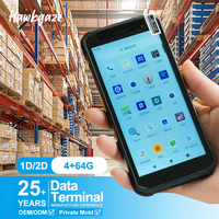 Terminal portable PDA Android 14 à écran plein 5,5 pouces, 8 cœurs 2,0 GHz, 4+64 Go, 5000 mAh, IP68, robuste, avec lecteur de codes-barres
