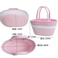 Gewebter tragbarer Korb Über Homme Baumwolle Seil geflochten Aufbewahrungstaschen für Damen mode Handtaschen Reisen Streifen Strand Tote-Taschen