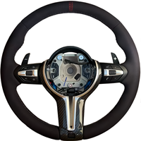 Volant sport en daim avec garniture décorative en fibre de carbone pour BMW F07 F30 F10 F12 F15 F16 F34 F35 F36 F20 F22 F25 F26 F32 F80 M3 M5 E