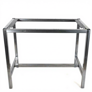 Structure de table carrée en acier gris, robuste, pour atelier industriel, en métal enduit durable - Product Image 6