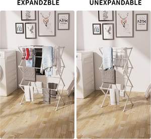 Hot Sale Electric Heated <b>Clothes</b> <b>Airer</b> With <b>Folding</b> Wings Portable Tower Warmer Freestanding Electric Drying Rack Aluminum Alloy - Product Image 2