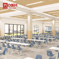 Ensemble de mobilier de cantine MINYI BOW en gros : Table et chaises modernes en bois pour salle à manger, mobilier de restaurant scolaire à vendre
