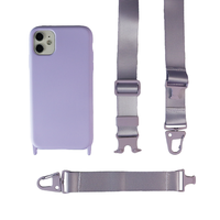 Étui de téléphone en silicone avec sangle bandoulière pour 17 Pro Max 16 15 Pro Max 12 13 Mini - Antichoc, étanche, design sportif, 5 couleurs