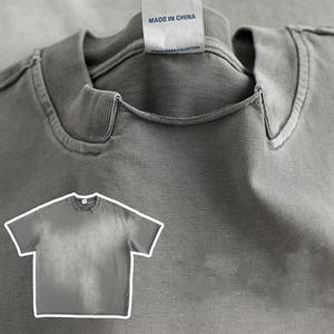 Camiseta de Hombre Extra Grande Estilo Vintage Lavada al Ácido, Fabricación Personalizada, Básica, Gruesa, 300 g/m², 100% Algodón de Punto, Sólida, Transpirable, Informal - Product Image 1