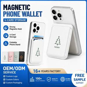 Cartera MagSafe Personalizada con Impresión a Medida, Porta Tarjetas Magnético con Soporte, Bloqueo RFID, Regalo de Navidad - Product Image 1