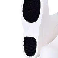 Bottes de sécurité unisexes en PVC blanc, mi-mollet, imperméables, résistantes aux produits chimiques, antidérapantes, avec embout en acier, pour l'industrie alimentaire