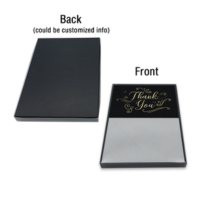 Caja de Pvc de lámina dorada con logotipo personalizado, tarjetas de notas pequeñas negras mate con sobres plegados, Gracias personalizadas - Product Image 6