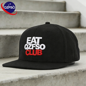 QZFSO High Quality Oem 6 Panel Sporty Hip Hop Snapback Hat <b>Flat</b> Brim Cotton Gorras Wholesale Custom Embroidery Logo Snapback <b>Cap</b> - Product Image 1