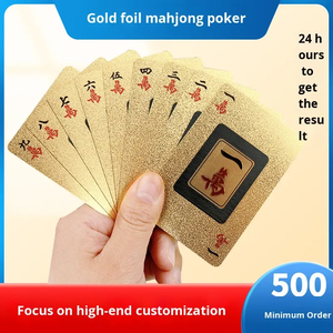 Tuiles de Mahjong en PVC Personnalisées, Imperméables, Effet Givré, Cartes à Jouer, Impression Personnalisée en Feuille d'Or, Finition Bronzée, Écologiques - Product Image 4