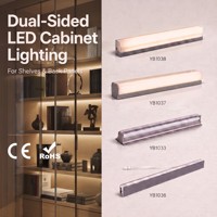 Éclairage LED personnalisé en profilé aluminium pour armoire, étagère, bibliothèque, vitrine, émission double face YBLCFG-25