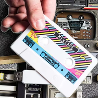 Clé USB 2.0 en plastique OEM en forme de cassette audio, 1 Go-128 Go, prix de gros, logo personnalisé, garantie 3 ans, vitesse rapide, idéale pour les cadeaux