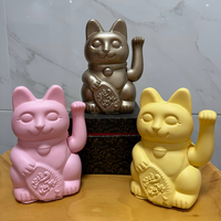 Chat porte-bonheur Feng Shui en plastique écologique de 15 cm, agitant la main, pour la décoration intérieure